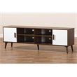 Baxton Studio Quinn 2-Door Wood TV Stand in White and Brown