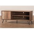 Baxton Studio Iver 1-Door Wood TV Stand in Rustic Oak