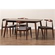 Baxton Studio Amato Gray Upholstered Wood 5-Piece Dining Set