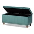 Baxton Studio Kaylee Teal Blue Velvet Upholstered Storage Ottoman Bench