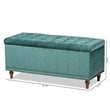 Baxton Studio Kaylee Teal Blue Velvet Upholstered Storage Ottoman Bench