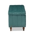 Baxton Studio Kaylee Teal Blue Velvet Upholstered Storage Ottoman Bench