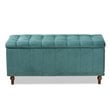 Baxton Studio Kaylee Teal Blue Velvet Upholstered Storage Ottoman Bench