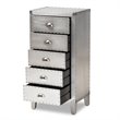 Baxton Studio Carel Silver Metal 5-Drawer Accent Chest