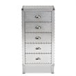 Baxton Studio Carel Silver Metal 5-Drawer Accent Chest