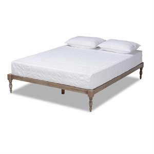 baxton studio iseline full size grey finished wood platform bed frame