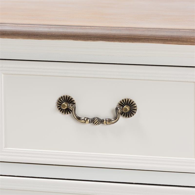 Baxton Studio Amalie White and Oak Finished 4-Drawer Accent Dresser
