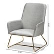 Baxton Studio Sennet Grey Velvet Upholstered Gold Finished Armchair