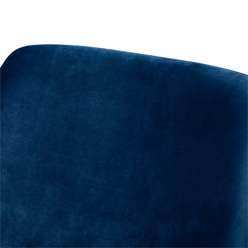 Baxton Studio Sennet Navy Blue Velvet Upholstered Gold Armchair