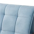 Baxton Studio Asta Light Blue Velvet Upholstered Walnut Wood Armchair