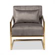 Baxton Studio Mira Grey Velvet Upholstered Gold Metal Lounge Chair