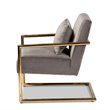 Baxton Studio Mira Grey Velvet Upholstered Gold Metal Lounge Chair