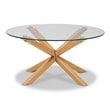 Baxton Studio Lida Glass and Wood Finished Coffee Table