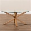 Baxton Studio Lida Glass and Wood Finished Coffee Table