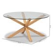 Baxton Studio Lida Glass and Wood Finished Coffee Table