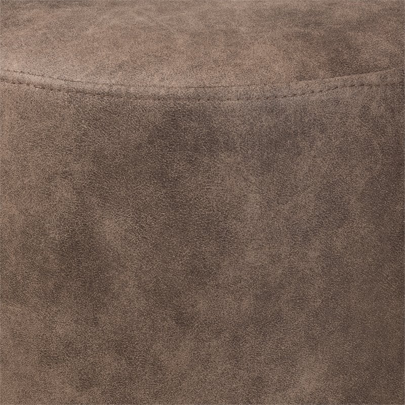 Baxton Studio Kira Black with Grey and Brown 2-Piece Table and Ottoman Set