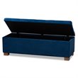 Baxton Studio Roanoke Navy Blue Velvet Upholstered Storage Ottoman Bench