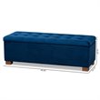 Baxton Studio Roanoke Navy Blue Velvet Upholstered Storage Ottoman Bench