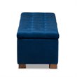 Baxton Studio Roanoke Navy Blue Velvet Upholstered Storage Ottoman Bench