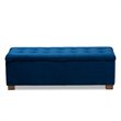 Baxton Studio Roanoke Navy Blue Velvet Upholstered Storage Ottoman Bench