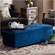 Baxton Studio Roanoke Navy Blue Velvet Upholstered Storage Ottoman Bench