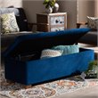 Baxton Studio Roanoke Navy Blue Velvet Upholstered Storage Ottoman Bench