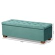Baxton Studio Roanoke Teal Blue Velvet Upholstered Storage Ottoman Bench