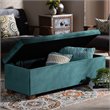 Baxton Studio Roanoke Teal Blue Velvet Upholstered Storage Ottoman Bench