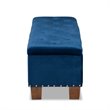 Baxton Studio Hannah Navy Blue Velvet Upholstered Storage Ottoman Bench