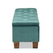 Baxton Studio Hannah Teal Blue Velvet Upholstered Storage Ottoman Bench