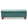 Baxton Studio Hannah Teal Blue Velvet Upholstered Storage Ottoman Bench