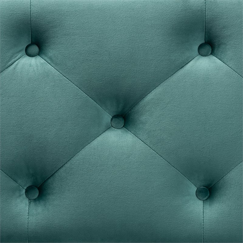 Baxton Studio Hannah Teal Blue Velvet Upholstered Storage Ottoman Bench