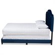 Baxton Studio Samantha Queen Size Navy Blue Velvet Upholstered Button Tufted Bed