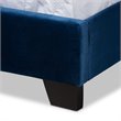 Baxton Studio Samantha Queen Size Navy Blue Velvet Upholstered Button Tufted Bed