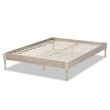 Baxton Studio Colette Mid-Century Wood Platform King Bed in White Oak