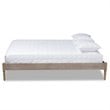 Baxton Studio Colette Mid-Century Wood Platform Full Bed in Weathered Gray