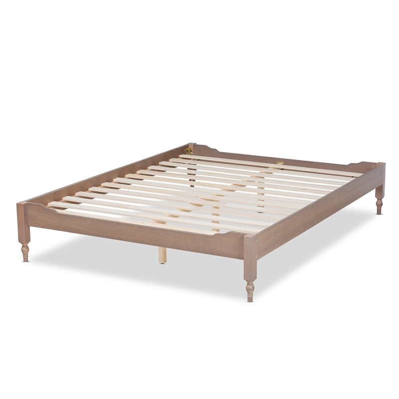 Baxton Studio Laure Mid-Century Wood Platform Full Bed in Oak