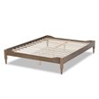 Baxton Studio Laure Mid-Century Wood Platform Full Bed in Weathered Gray