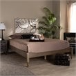 Baxton Studio Colette Mid-Century Wood Platform Queen Bed in Weathered Gray
