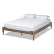 Baxton Studio Colette Mid-Century Wood Platform Queen Bed in Weathered Gray