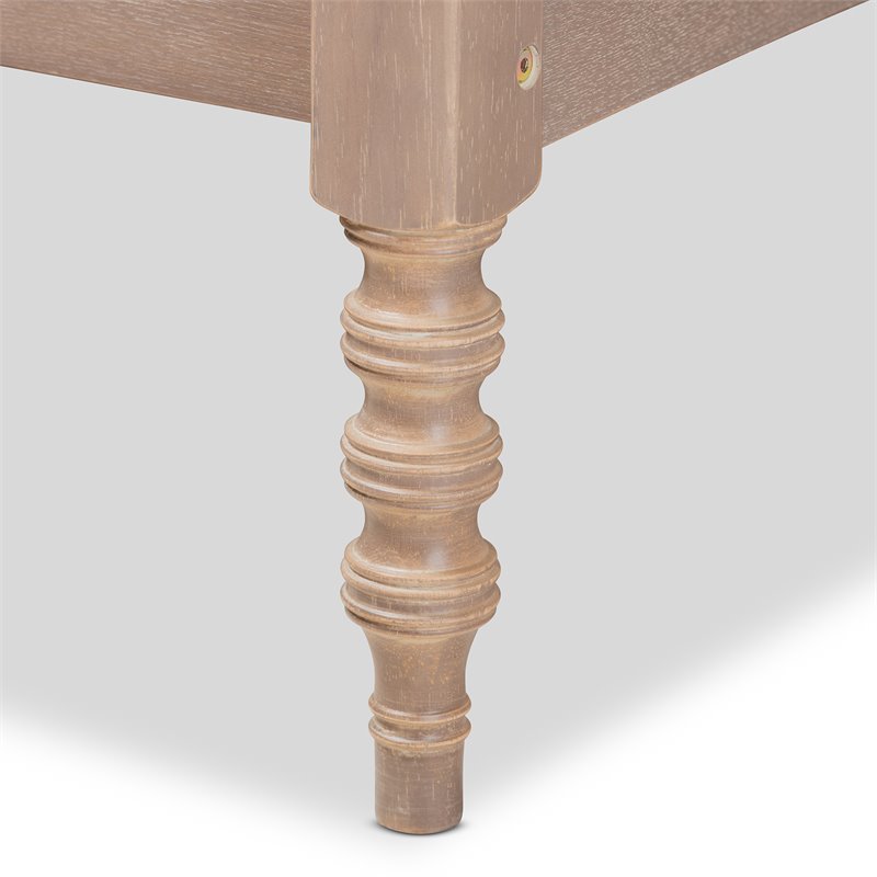 Baxton Studio Cielle Mid-Century Wood Platform Full Bed in Antique Oak