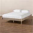 Baxton Studio Cielle Mid-Century Wood Platform Queen Bed in Antique White