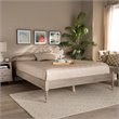 Baxton Studio Cielle Mid-Century Wood Platform King Bed in Antique White