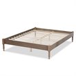 Baxton Studio Cielle Mid-Century Wood Platform Full Bed in Weathered Gray