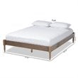 Baxton Studio Cielle Mid-Century Wood Platform Full Bed in Weathered Gray