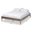 Baxton Studio Cielle Mid-Century Wood Platform Full Bed in Weathered Gray
