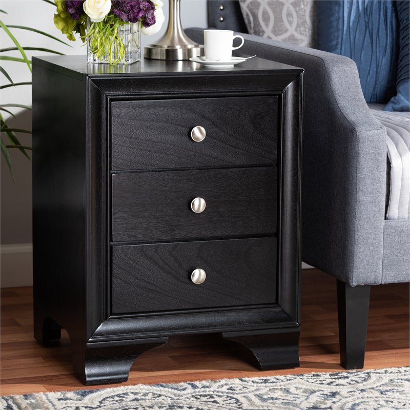 baxton studio nightstand black