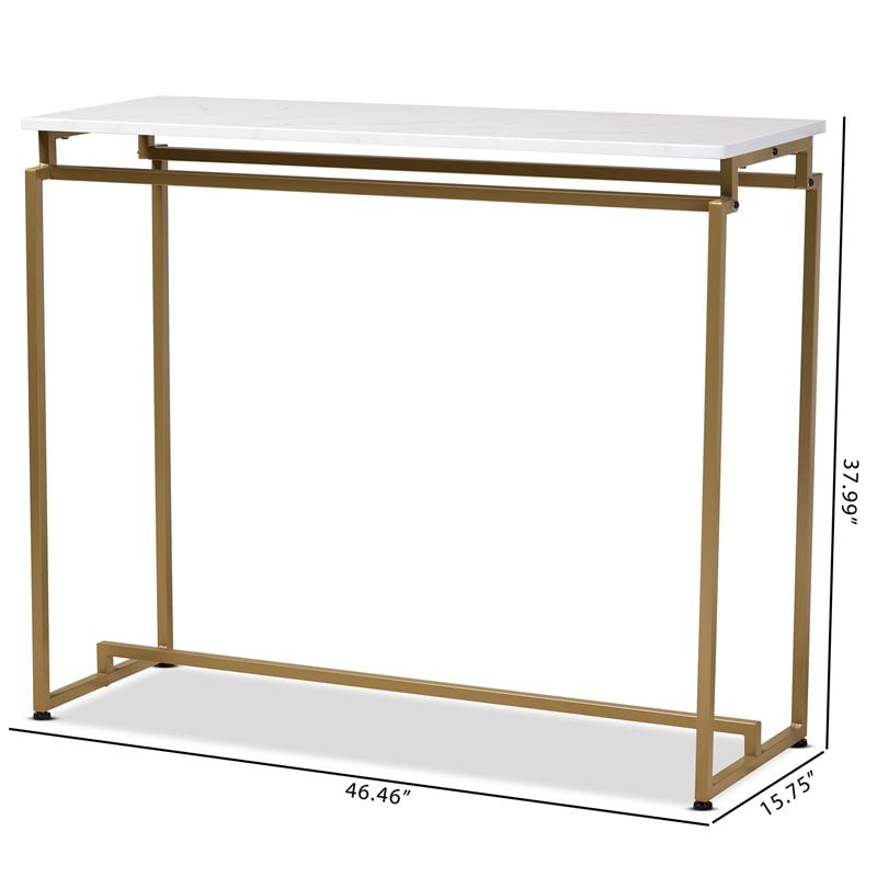 brushed metal console table