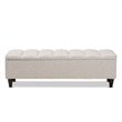Baxton Studio Brette Beige Upholstered Dark Brown Wood Bench Ottoman