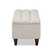 Baxton Studio Brette Beige Upholstered Dark Brown Wood Bench Ottoman